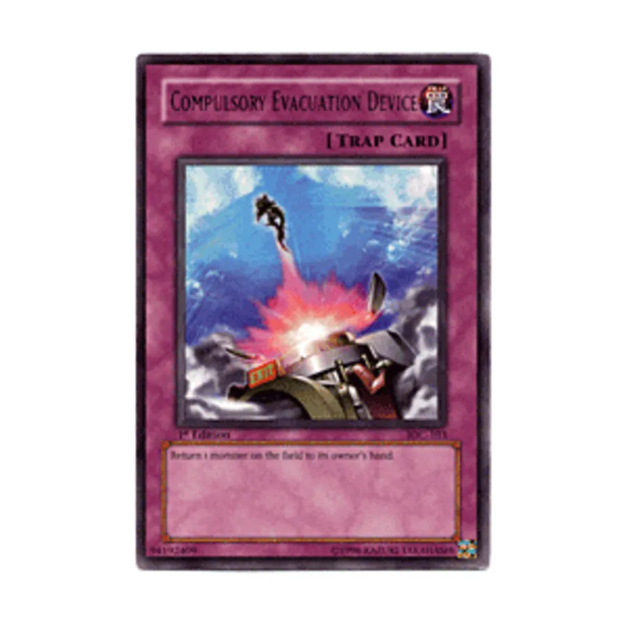 CCG Устройство принудительной эвакуации (редкое), Yu-Gi-Oh - Invasion of Chaos - Singles
CCG Устройство принудительной эвакуации (редкое), Yu-Gi-Oh - Invasion of Chaos - Singles