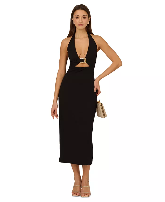 Женское платье-футляр с запахом и вырезом на спине без рукавов Adrianna, черный
Женское платье-футляр с запахом и вырезом на спине без рукавов Adrianna, черный