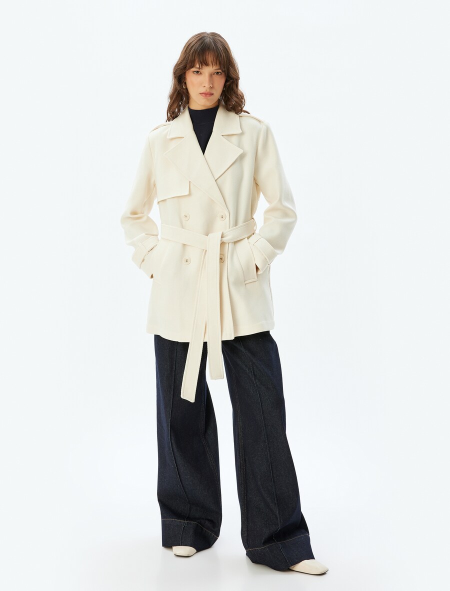 Межсезонное пальто Koton, экрю, Белый, Межсезонное пальто Koton, экрю 
Межсезонное пальто Koton, экрю, Белый, Межсезонное пальто Koton, экрю