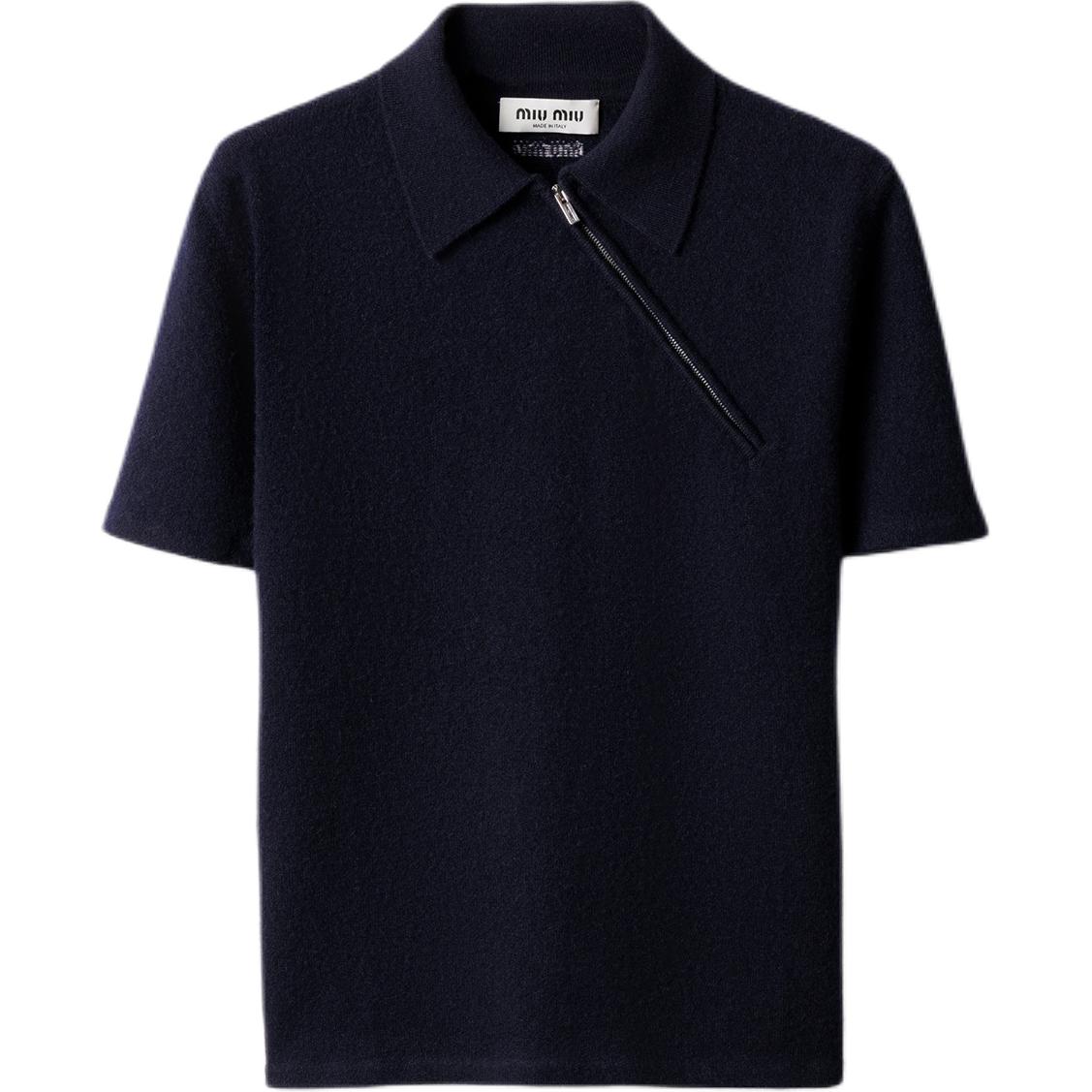 Рубашка-поло Zip front Ribbed Knit Sweater MIU MIU, синий
Рубашка-поло Zip front Ribbed Knit Sweater MIU MIU, синий