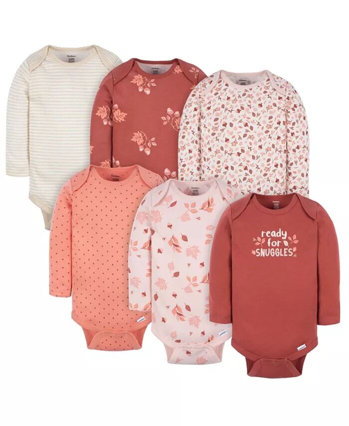 Боди с длинными рукавами для девочек, 6 шт. в упаковке Gerber, коричневый
Боди с длинными рукавами для девочек, 6 шт. в упаковке Gerber, коричневый