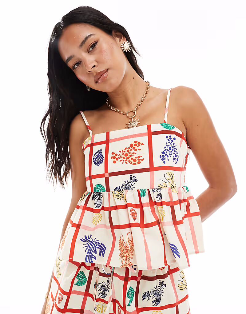 Льняной топ-бюстгальтер в стиле «бэби-кукол» с принтом «лобстер» Miss Selfridge
Льняной топ-бюстгальтер в стиле «бэби-кукол» с принтом «лобстер» Miss Selfridge