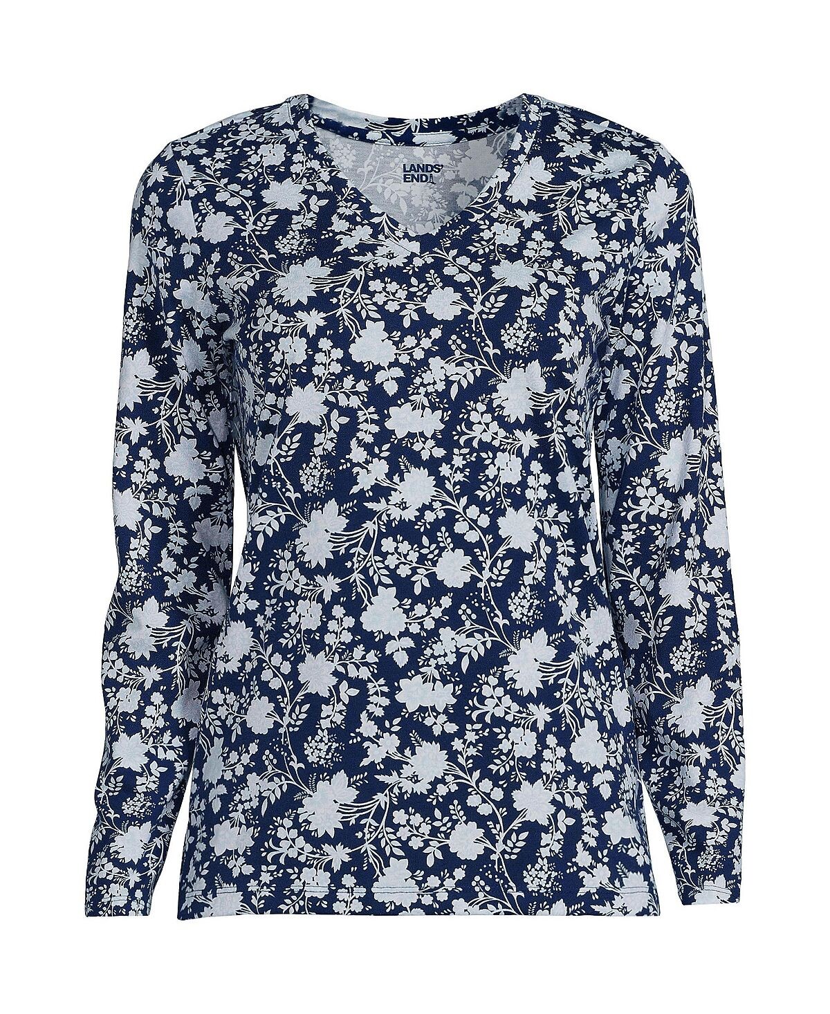 Женская непринужденная хлопковая футболка Supima с длинными рукавами и v-образным вырезом Lands' End
Женская непринужденная хлопковая футболка Supima с длинными рукавами и v-образным вырезом Lands' End