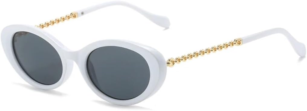 Винтажные овальные солнцезащитные очки для женщин, модные, с металлическими цепочками на дужках, солнцезащитные очки UV400 для мужчин, "кошачий глаз" UATXTAU, White Gray
Винтажные овальные солнцезащитные очки для женщин, модные, с металлическими цепочками на дужках, солнцезащитные очки UV400 для мужчин, "кошачий глаз" UATXTAU, White Gray