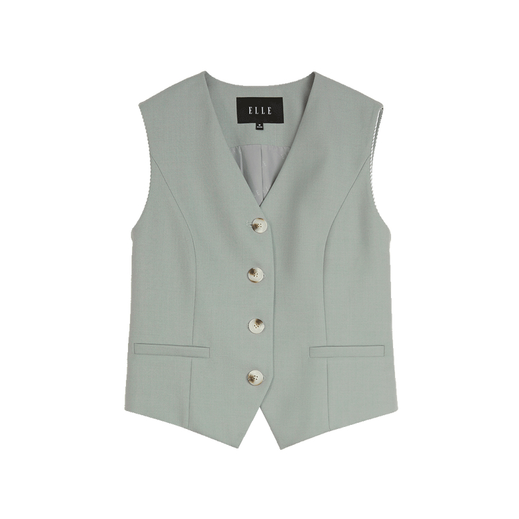 Женский жилет с V-образным вырезом для делового костюма ELLE, серый зеленый
Женский жилет с V-образным вырезом для делового костюма ELLE, серый зеленый