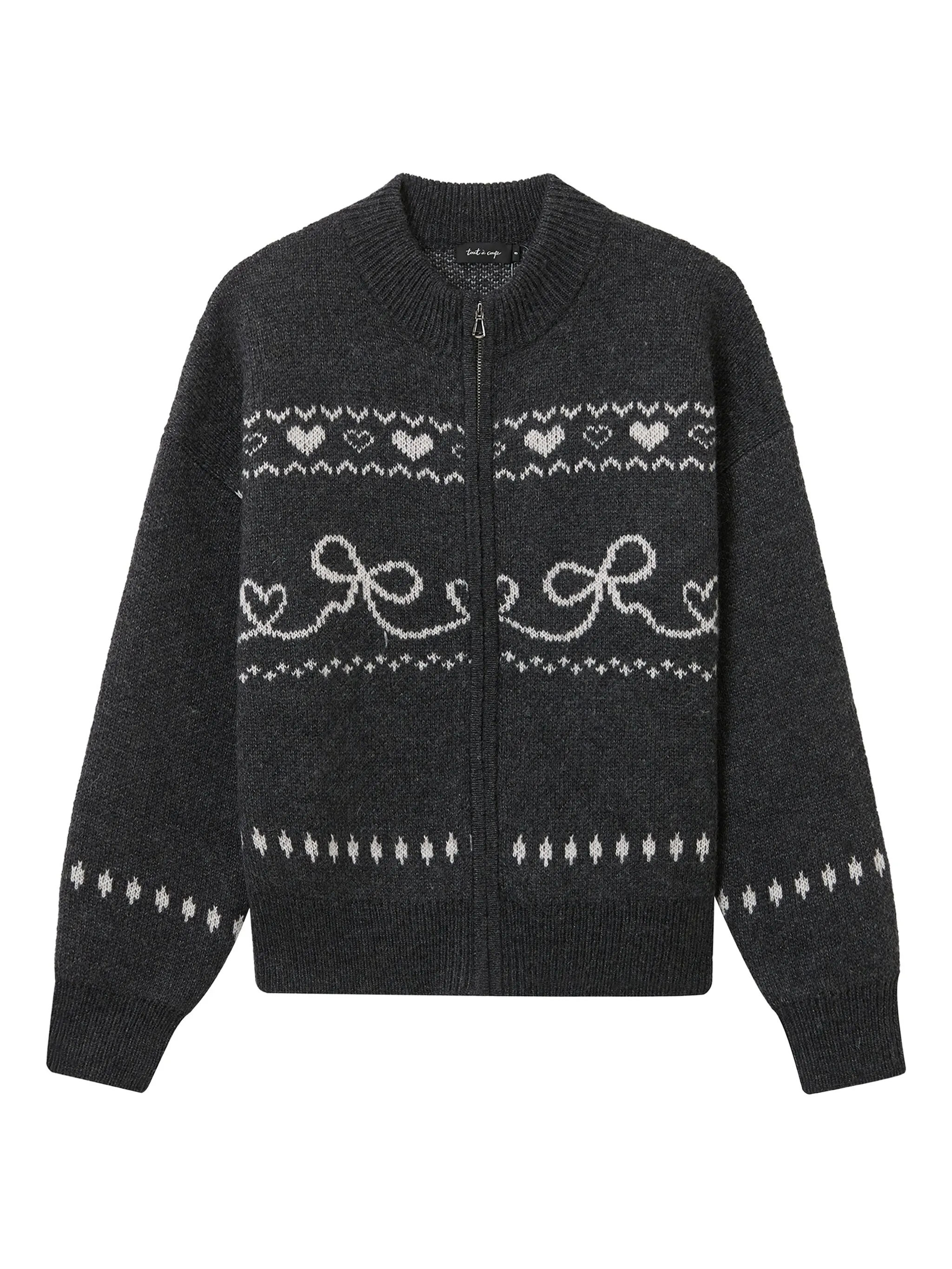 Кардиган вязки интарсия Tout A Coup, серый
Кардиган вязки интарсия Tout A Coup, серый