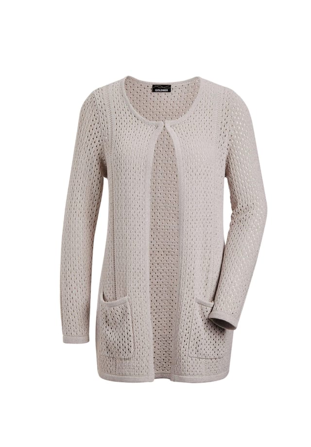 Короткий размер: кардиган Goldner, серый 
Короткий размер: кардиган Goldner, серый