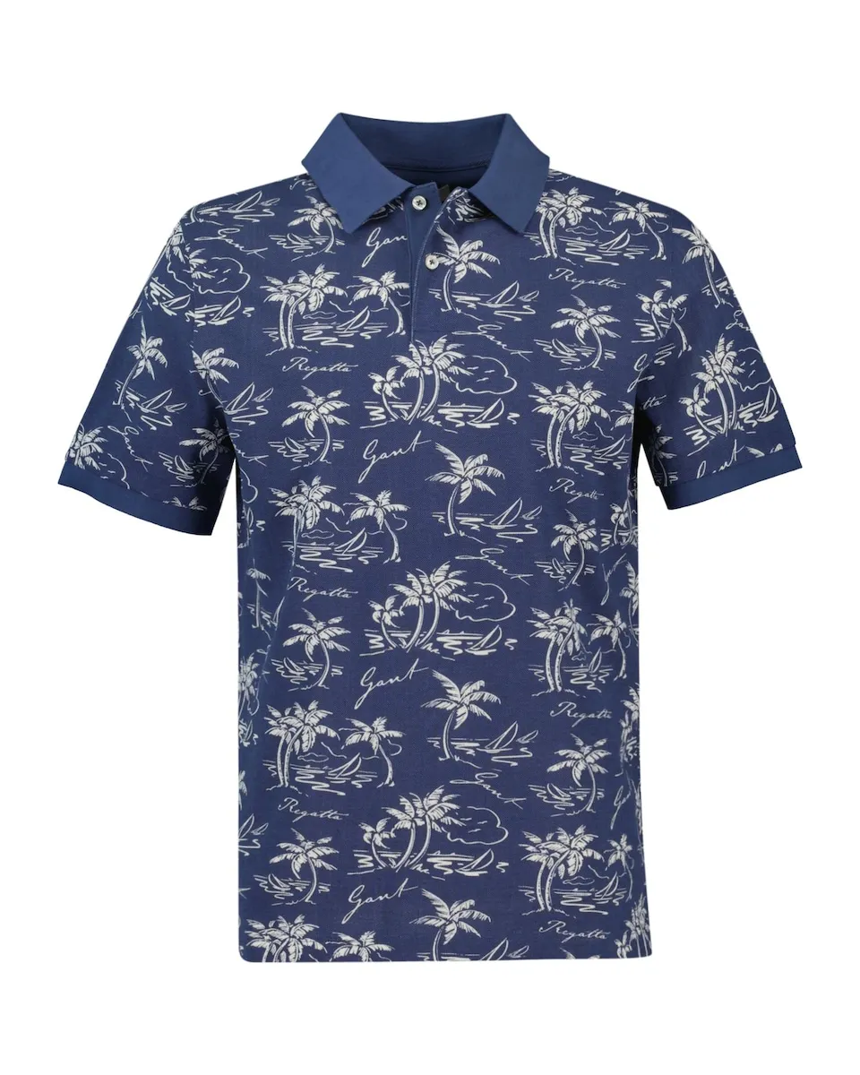 Мужская хлопковая рубашка-поло с орнаментальным принтом Gant, синий
Мужская хлопковая рубашка-поло с орнаментальным принтом Gant, синий