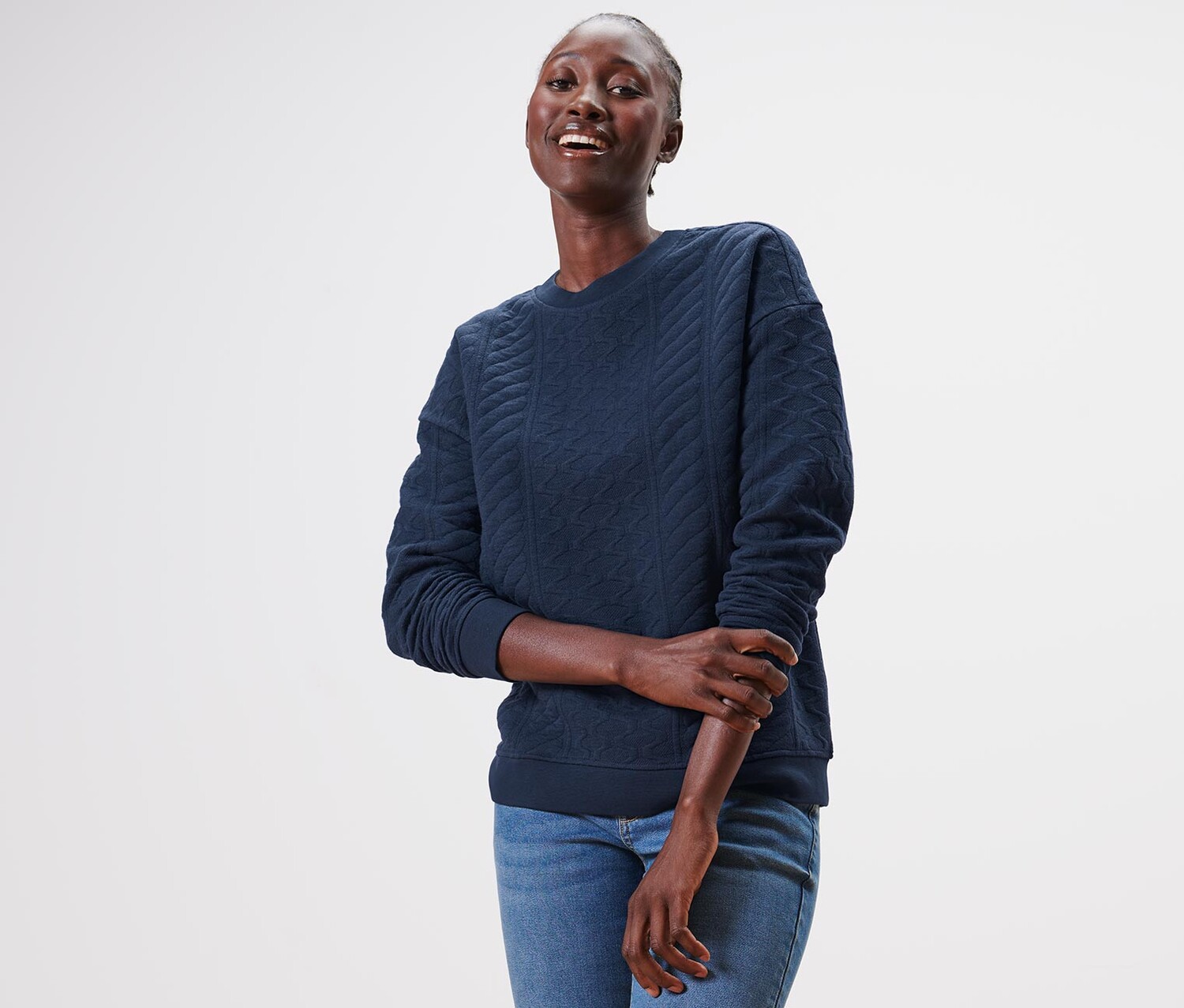 Толстовка косой вязки Tchibo, темно-синий
Толстовка косой вязки Tchibo, темно-синий