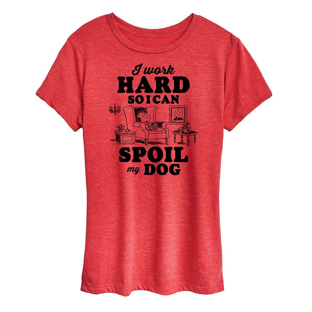 Женская футболка с рисунком Peanuts Snoopy Work To Spoil My Dog Licensed Character, цвет Heather Red
Женская футболка с рисунком Peanuts Snoopy Work To Spoil My Dog Licensed Character, цвет Heather Red