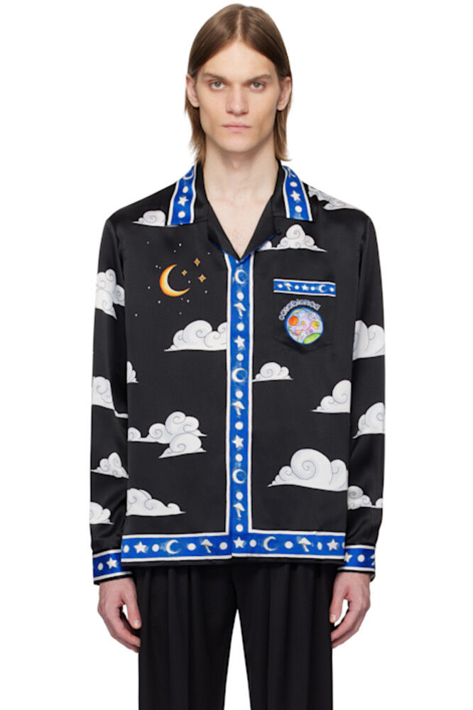 Черная рубашка с открытым воротником Casablanca
Черная рубашка с открытым воротником Casablanca