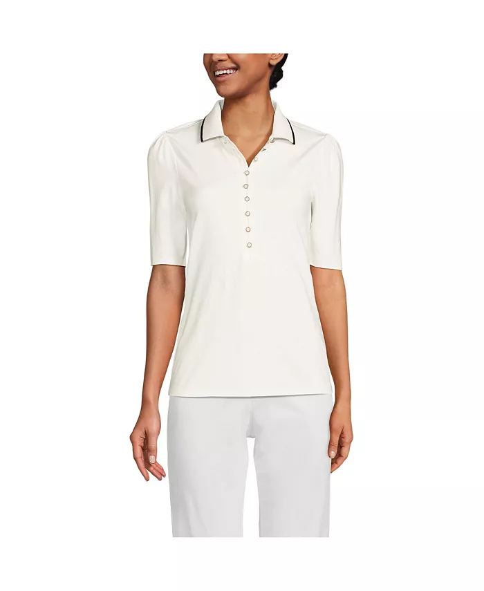 Женское поло из джерси с рукавами до локтя и отделкой Lands' End, мультиколор
Женское поло из джерси с рукавами до локтя и отделкой Lands' End, мультиколор