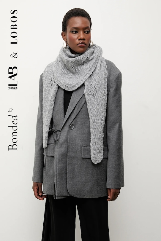 Шерстяной шарф bonded by & lobos Answear.LAB, серый
Шерстяной шарф bonded by & lobos Answear.LAB, серый