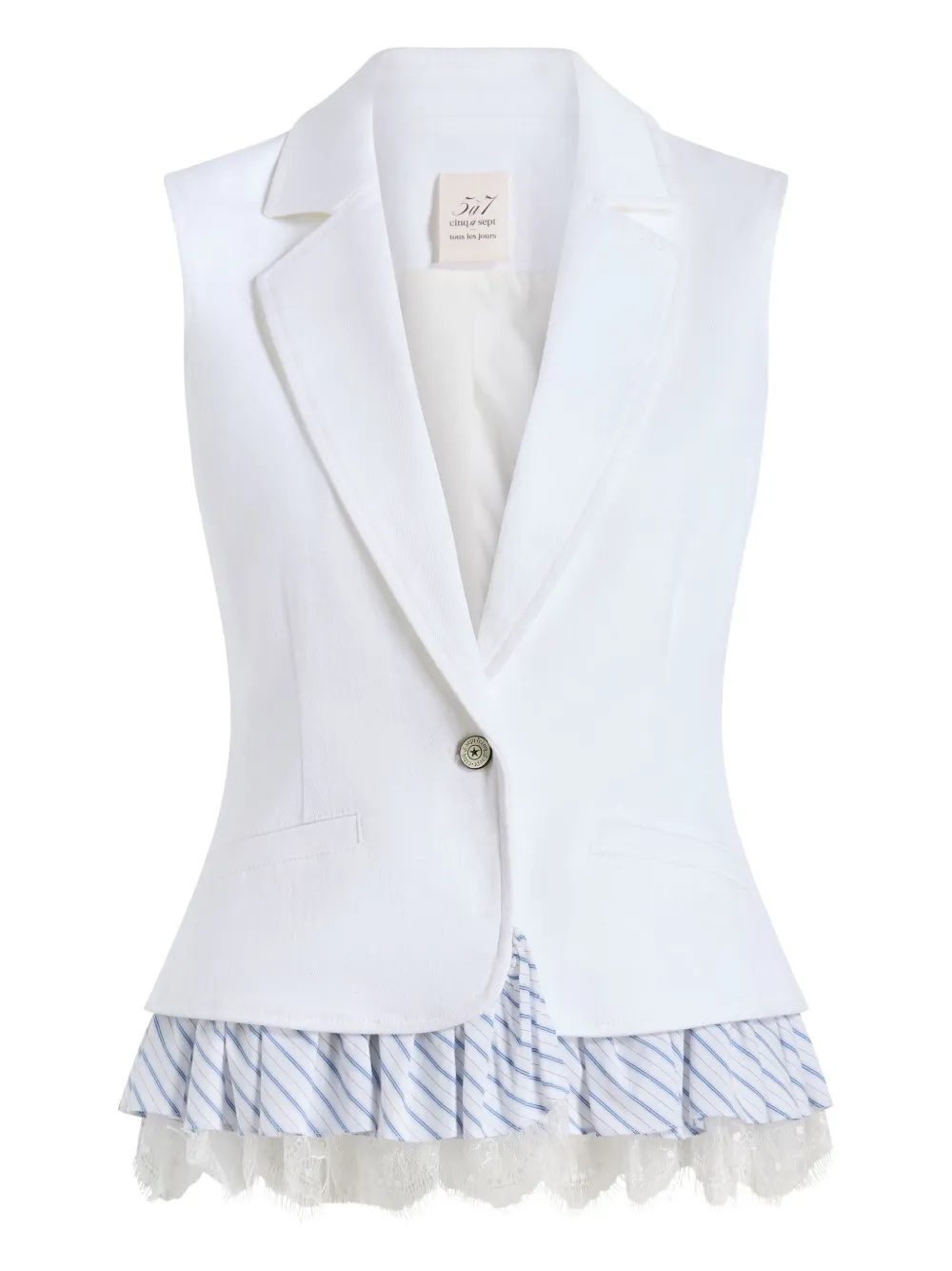 Джинсовый жилет Le Petit в полоску Cinq A Sept, белый
Джинсовый жилет Le Petit в полоску Cinq A Sept, белый