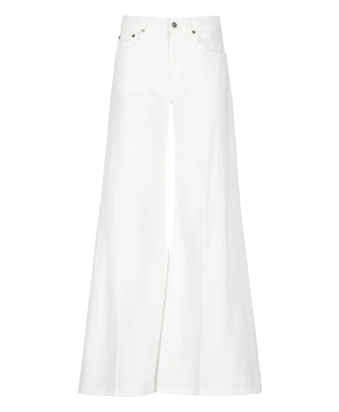 Белые хлопчатобумажные брюки с широкими штанинами Dondup, белый
Белые хлопчатобумажные брюки с широкими штанинами Dondup, белый