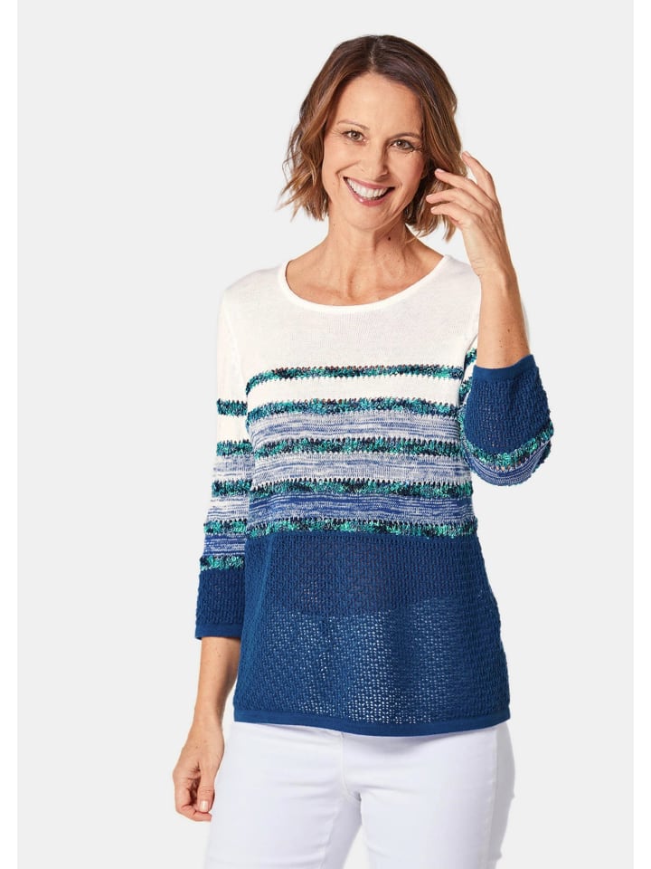 GOLDNER Легкий свитер с красивым полосатым узором королевского синего цвета / с рисунком
GOLDNER Легкий свитер с красивым полосатым узором королевского синего цвета / с рисунком