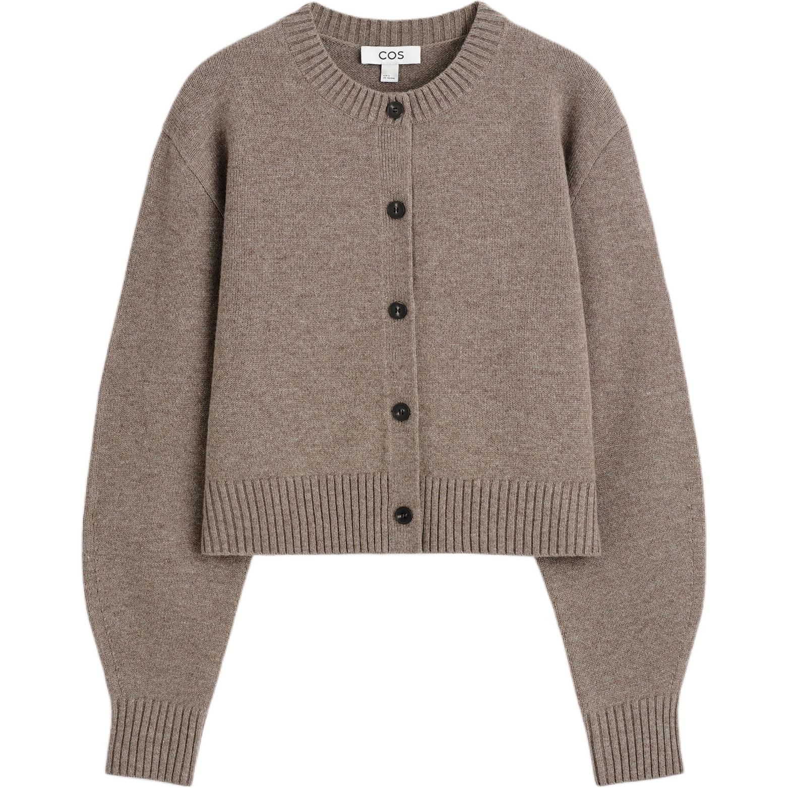 COS Трикотажный кардиган женский, кофейно-коричневый, с круглым вырезом, умеренной длины
COS Трикотажный кардиган женский, кофейно-коричневый, с круглым вырезом, умеренной длины