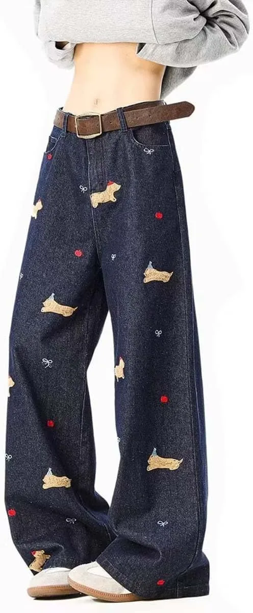 MLAFE Y2K джинсы-багги с вышивкой и мультяшным принтом, прямой крой
MLAFE Y2K джинсы-багги с вышивкой и мультяшным принтом, прямой крой