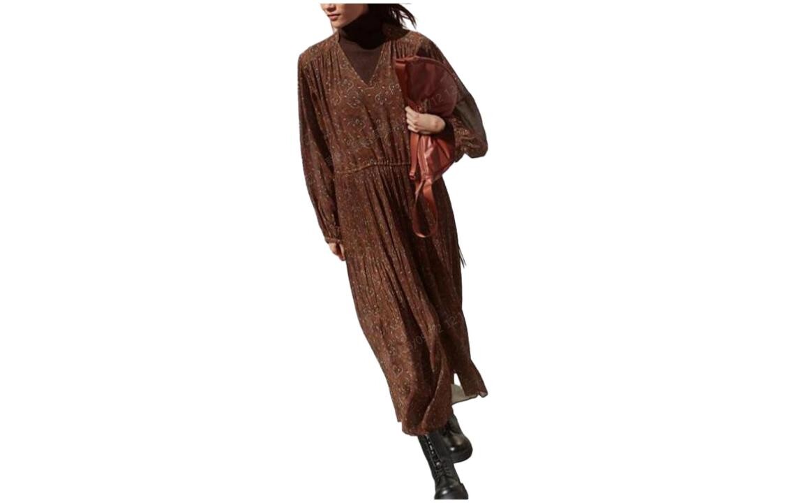 X Clare Waight Keller Co-branded Collection Платье с длинными рукавами для женщин, коричневое Uniqlo
X Clare Waight Keller Co-branded Collection Платье с длинными рукавами для женщин, коричневое Uniqlo