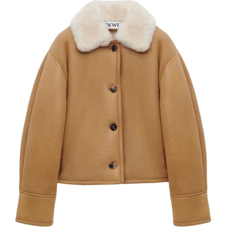 LOEWE Куртка на пуговицах с воротником из овчины, Camel
LOEWE Куртка на пуговицах с воротником из овчины, Camel