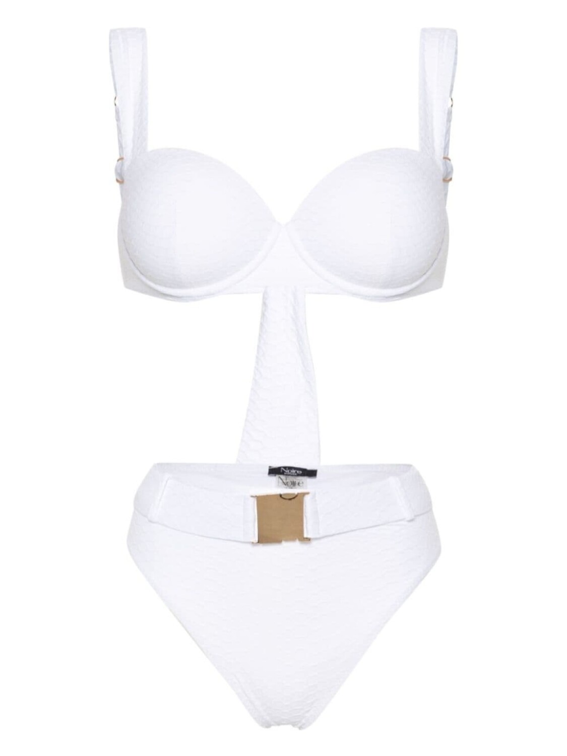 Noire Swimwear бикини Nikki с тиснением под змеиную кожу, белый 
Noire Swimwear бикини Nikki с тиснением под змеиную кожу, белый