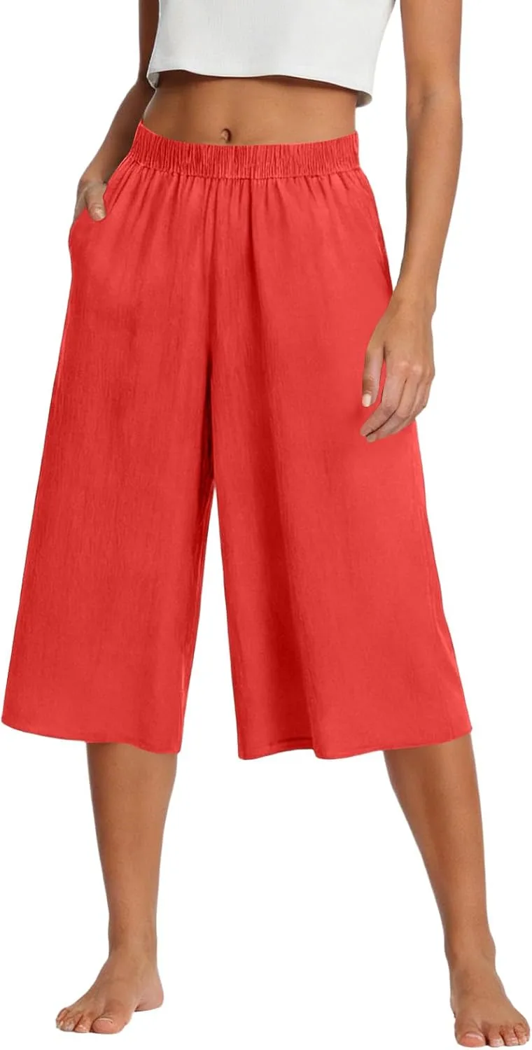 Женские капри из хлопка и льна с широкими штанинами RODYETQQ
Женские капри из хлопка и льна с широкими штанинами RODYETQQ