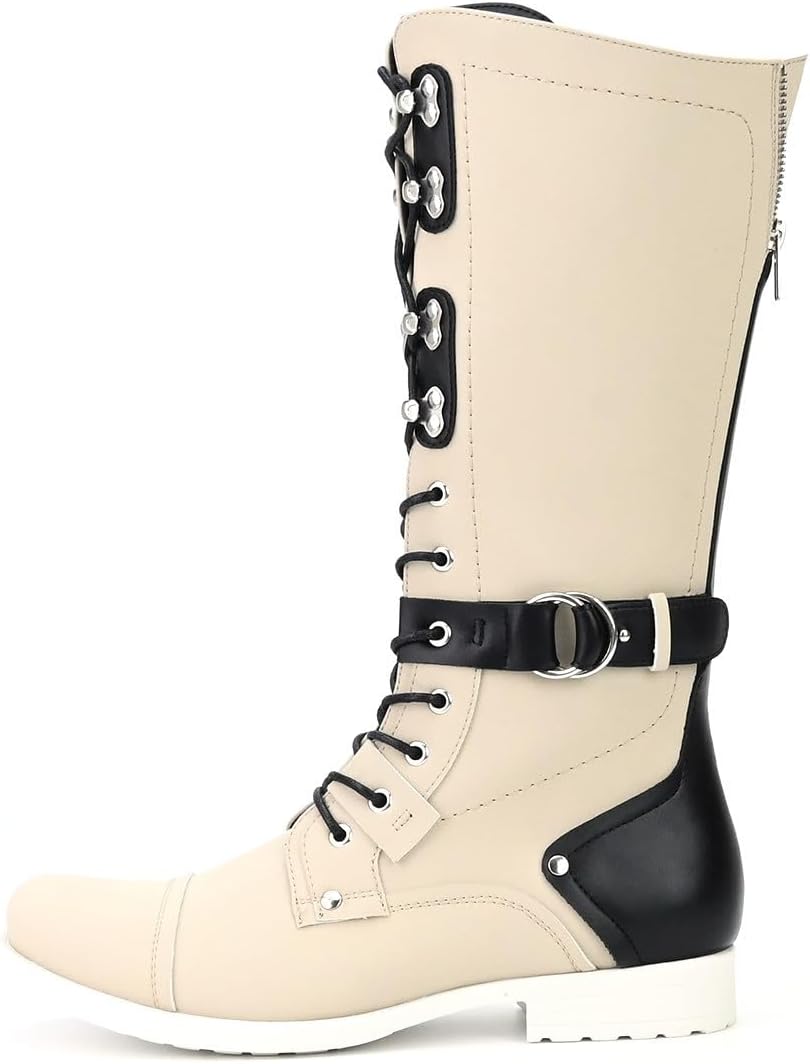 Мужские высокие ботинки Santimon на шнуровке с боковой молнией, модной пряжкой и ремнем, стойкие к износу, противоскользящие, до колена, слоновая кость
Мужские высокие ботинки Santimon на шнуровке с боковой молнией, модной пряжкой и ремнем, стойкие к износу, противоскользящие, до колена, слоновая кость