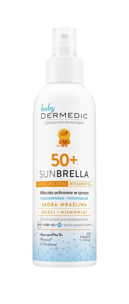 Dermedic Sunbrella, защитное молочко-спрей SPF 50+, 150 мл
Dermedic Sunbrella, защитное молочко-спрей SPF 50+, 150 мл