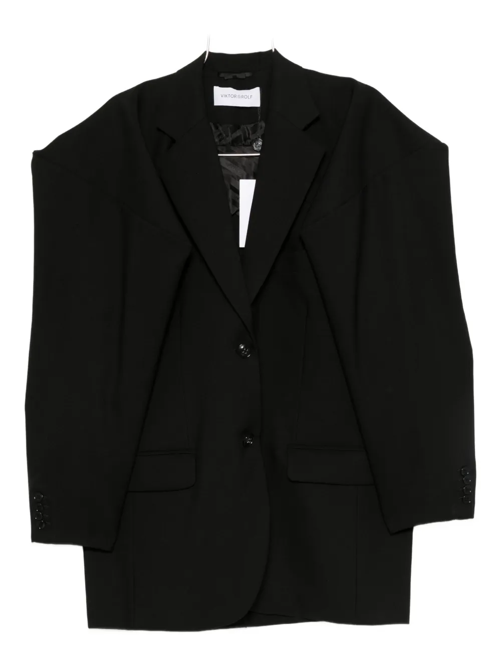Шерстяной двубортный пиджак Viktor & Rolf, черный
Шерстяной двубортный пиджак Viktor & Rolf, черный