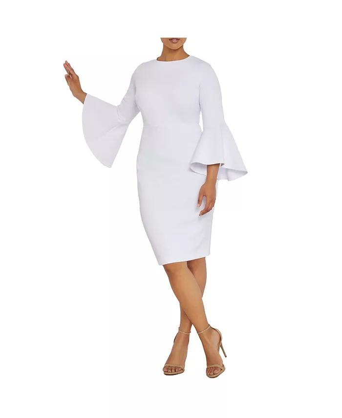 Женское платье с расклешенными рукавами из ткани scuba ELOQUII, белый
Женское платье с расклешенными рукавами из ткани scuba ELOQUII, белый