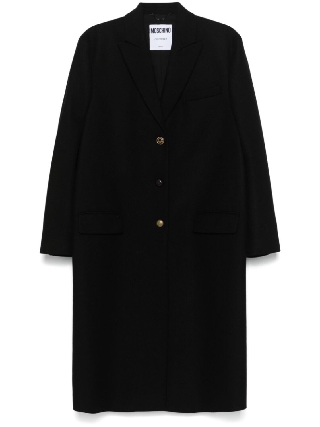 Однобортное пальто Moschino, черный 
Однобортное пальто Moschino, черный