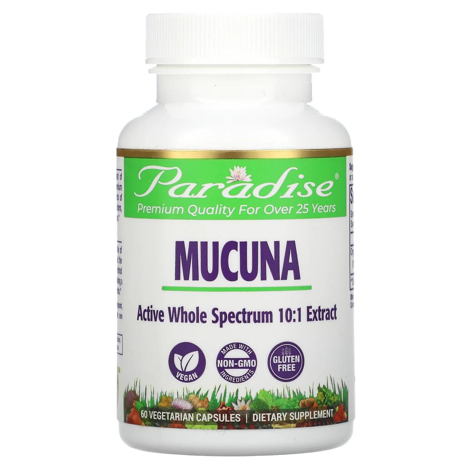 Paradise Herbs Mucuna 60 Vegetarian Capsules
Paradise Herbs Mucuna 60 Vegetarian Capsules