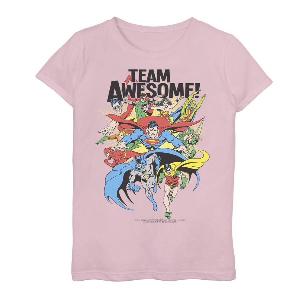 Футболка с графическим рисунком команды DC Comics League Justice League для девочек 7–16 лет, розовый
Футболка с графическим рисунком команды DC Comics League Justice League для девочек 7–16 лет, розовый