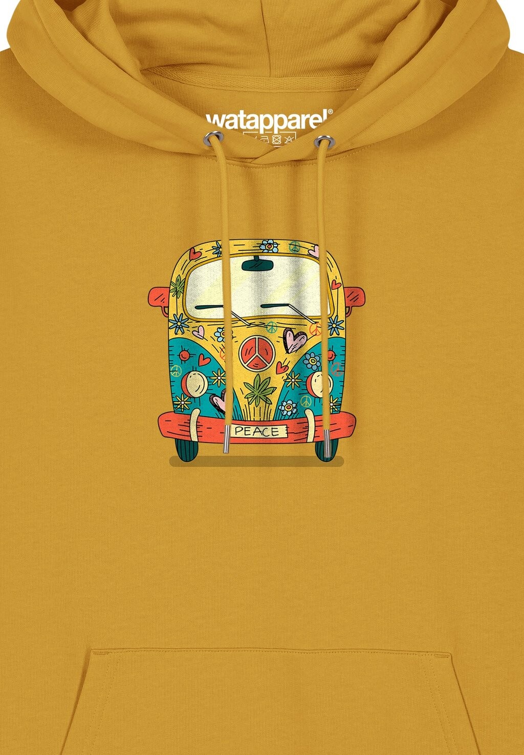 Толстовка с капюшоном HIPPIES BUS watapparel, горчично-желтый 
Толстовка с капюшоном HIPPIES BUS watapparel, горчично-желтый