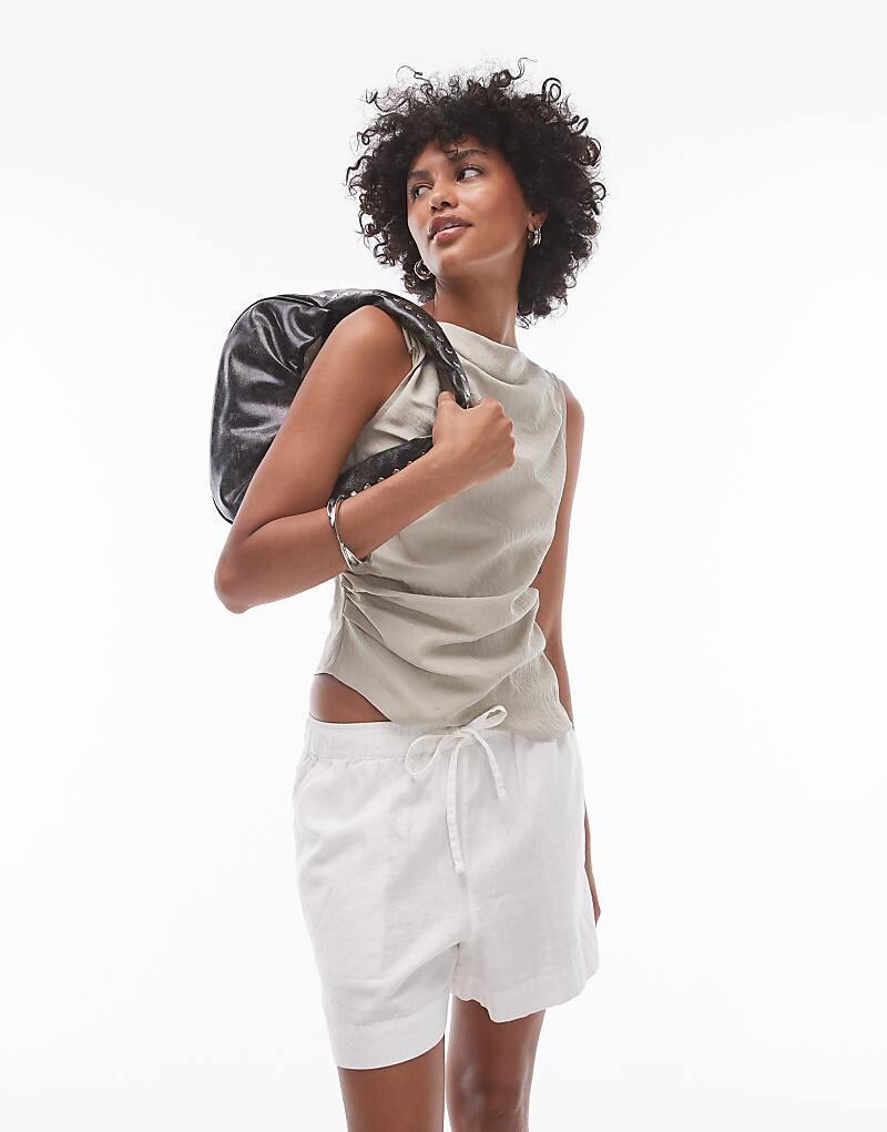 Топ без рукавов цвета хаки Topshop с завязкой сбоку
Топ без рукавов цвета хаки Topshop с завязкой сбоку