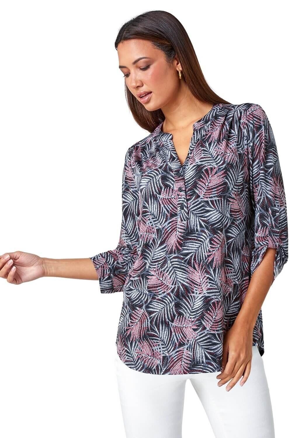 Блуза из эластичного трикотажа с принтом листьев Roman, красный
Блуза из эластичного трикотажа с принтом листьев Roman, красный