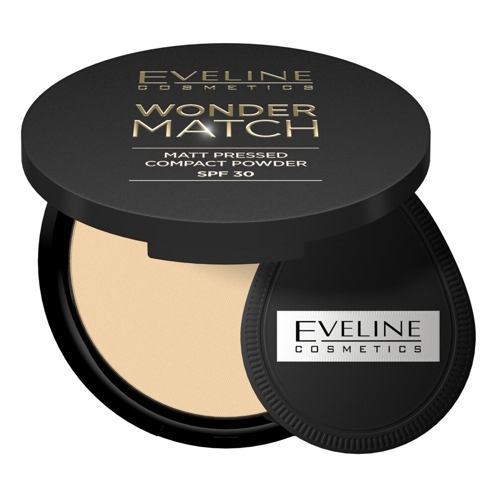 Eveline Cosmetics, Wonder Match, матовая прессованная пудра с защитным фильтром SPF30, оттенок 02 Medium Beige, 8 г
Eveline Cosmetics, Wonder Match, матовая прессованная пудра с защитным фильтром SPF30, оттенок 02 Medium Beige, 8 г