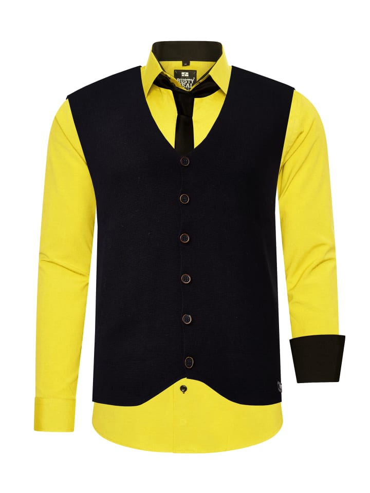 Рубашка с жилетом и галстуком, комплект из 3 предметов, желтый Rusty Neal
Рубашка с жилетом и галстуком, комплект из 3 предметов, желтый Rusty Neal