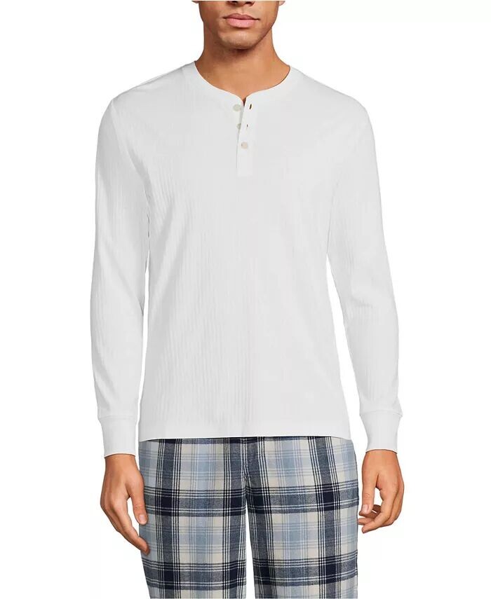 Мужская трикотажная пижама в рубчик Henley Lands' End, белый
Мужская трикотажная пижама в рубчик Henley Lands' End, белый