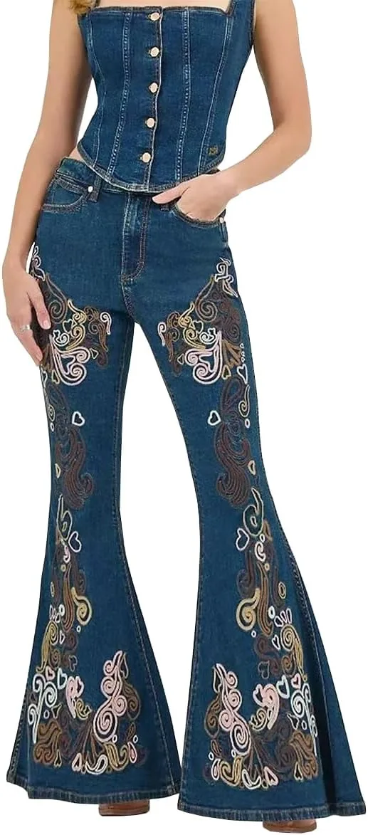 Женские джинсы с высокой талией и расклешенным низом, Slim Fit, с вышивкой TACSTRUN
Женские джинсы с высокой талией и расклешенным низом, Slim Fit, с вышивкой TACSTRUN