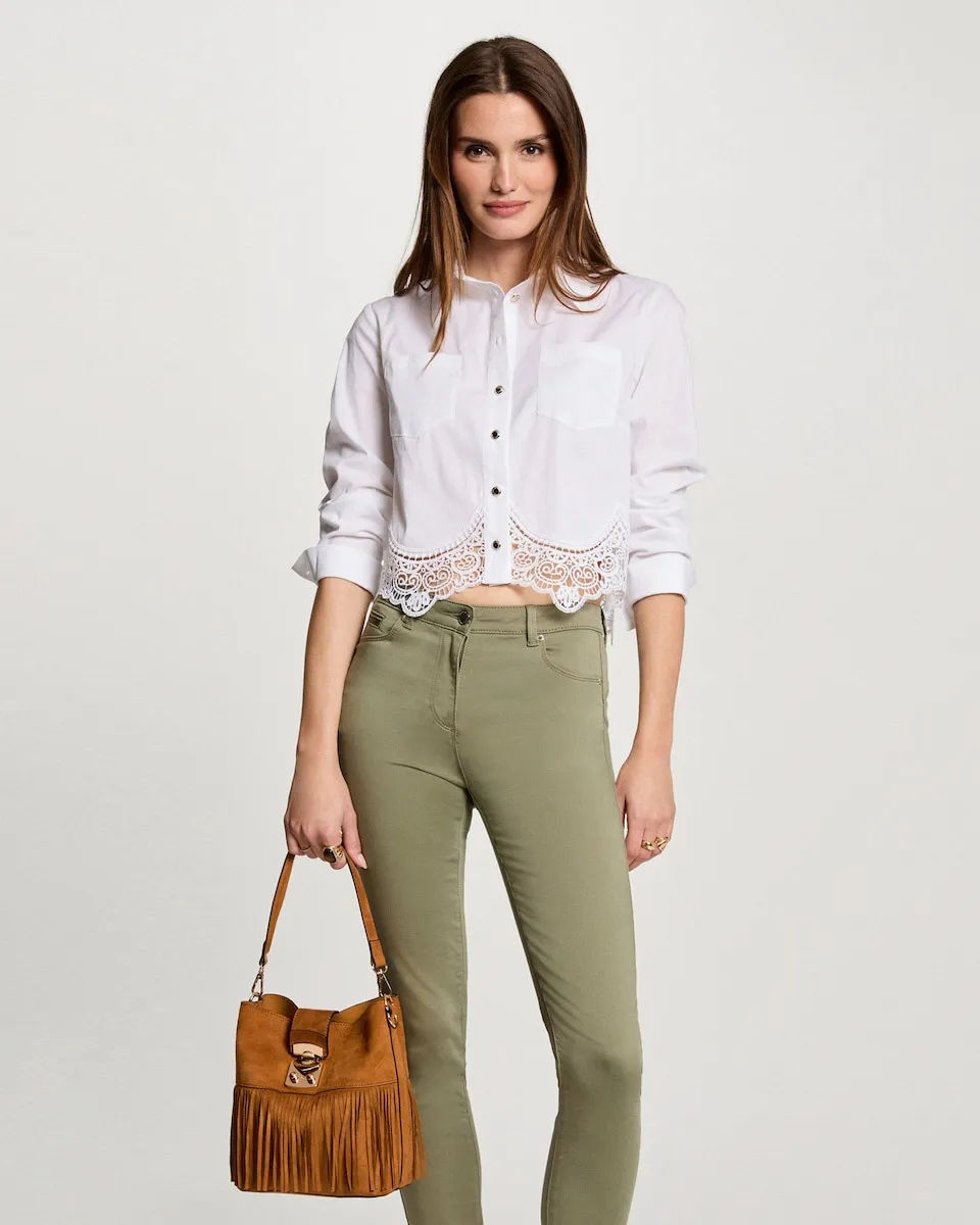 Женская рубашка с длинным рукавом и гипюровым кружевом Morgan, белый
Женская рубашка с длинным рукавом и гипюровым кружевом Morgan, белый