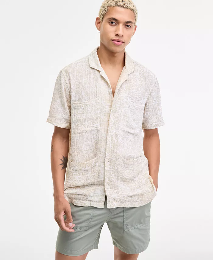 Мужская рубашка Camp Mays Regular Fit с принтом на пуговицах Sun + Stone, белый 
Мужская рубашка Camp Mays Regular Fit с принтом на пуговицах Sun + Stone, белый