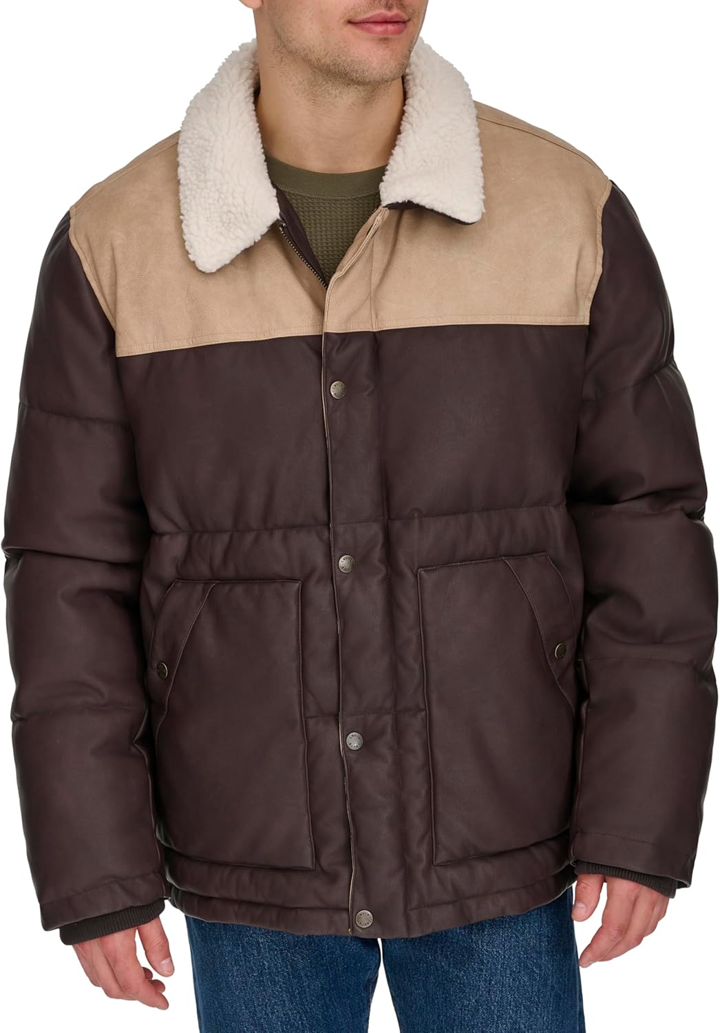 Мужская куртка Levi's Out West из смешанной ткани Levi's Men's Out West, Brown Faux Leather
Мужская куртка Levi's Out West из смешанной ткани Levi's Men's Out West, Brown Faux Leather