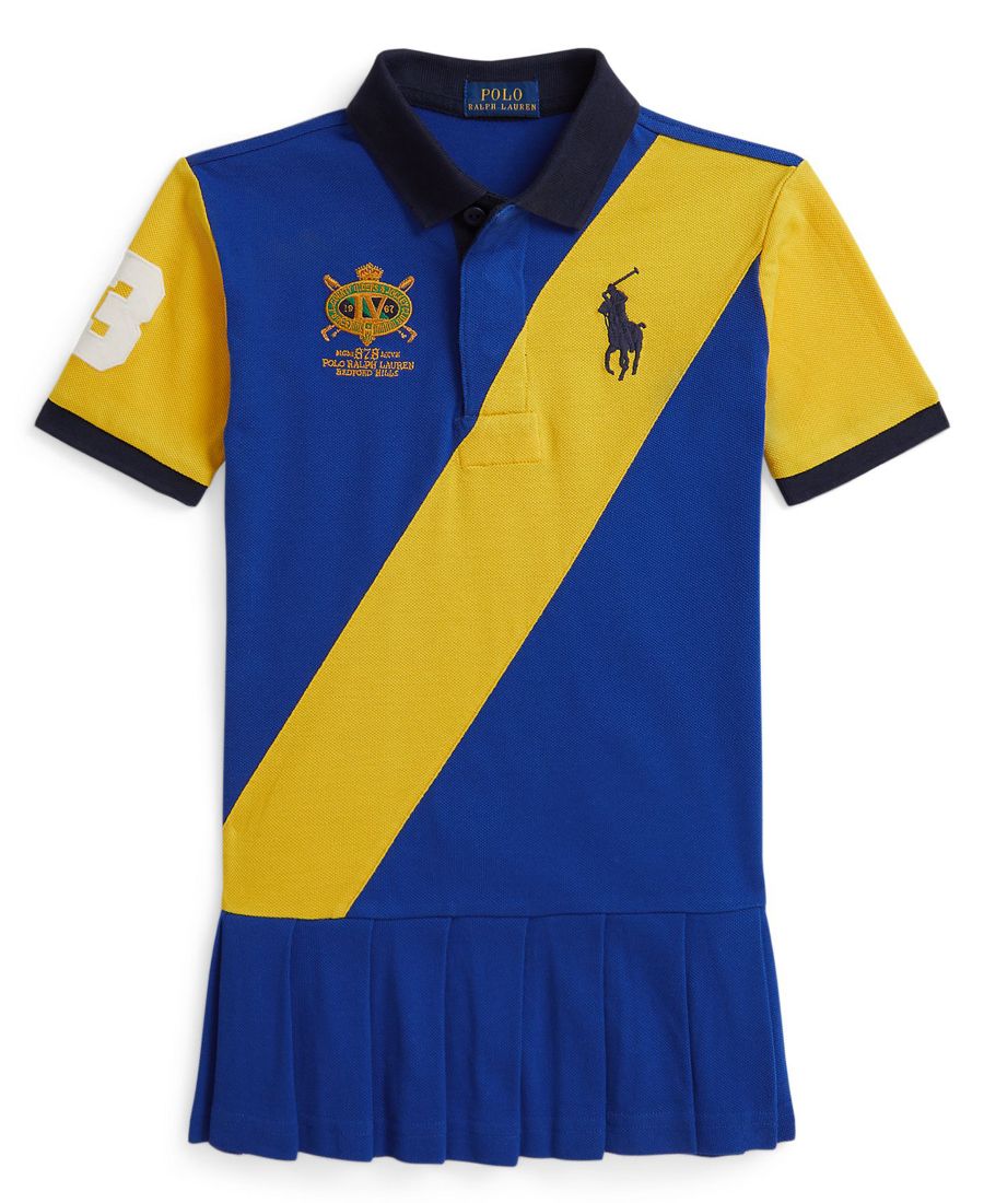 Детское платье с короткими рукавами, с цветными блоками, размеры 2T-6X Polo Ralph Lauren, New Sapphire
Детское платье с короткими рукавами, с цветными блоками, размеры 2T-6X Polo Ralph Lauren, New Sapphire