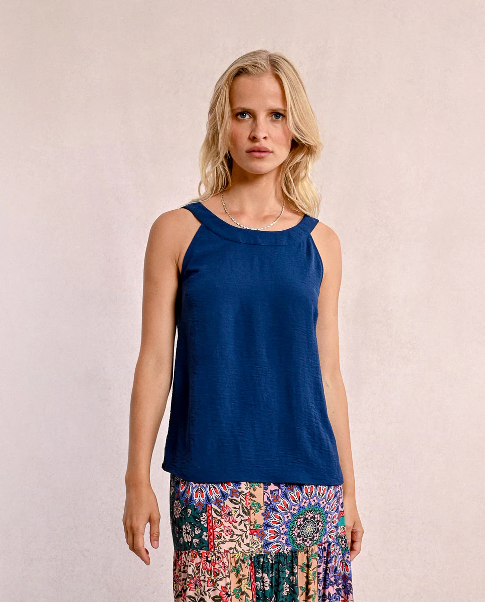 Однотонный женский топ с открытой спиной Molly Bracken, темно-синий
Однотонный женский топ с открытой спиной Molly Bracken, темно-синий