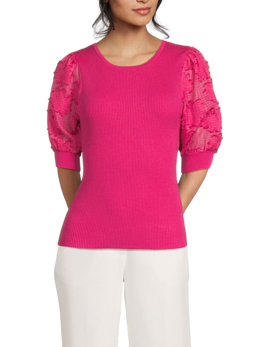 Топ с ребристыми рукавами-блузоном T Tahari, цвет Tulip Pink
Топ с ребристыми рукавами-блузоном T Tahari, цвет Tulip Pink