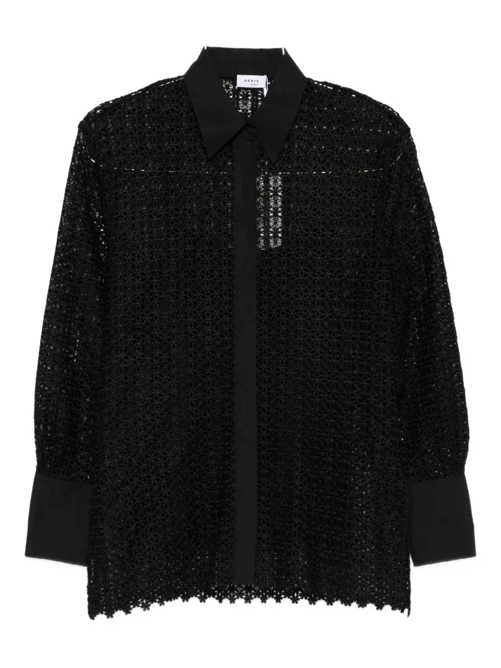 Рубашка из кружева крючком Akris Punto, черный
Рубашка из кружева крючком Akris Punto, черный