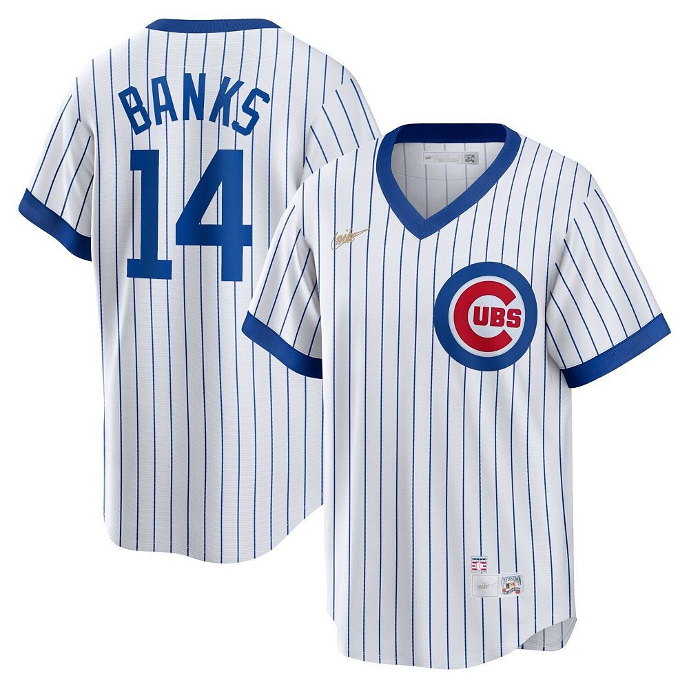Мужская футболка Nike Ernie Banks White Chicago Cubs Home Cooperstown Collection Player, цвет Cub White 
Мужская футболка Nike Ernie Banks White Chicago Cubs Home Cooperstown Collection Player, цвет Cub White