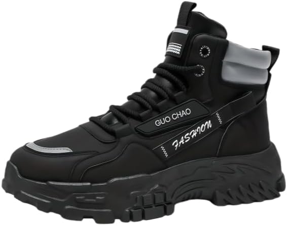 Прочные высокие ботинки для мужчин Minlaidian - Нескользящие, с шнуровкой, повседневные кроссовки на все сезоны, черный
Прочные высокие ботинки для мужчин Minlaidian - Нескользящие, с шнуровкой, повседневные кроссовки на все сезоны, черный