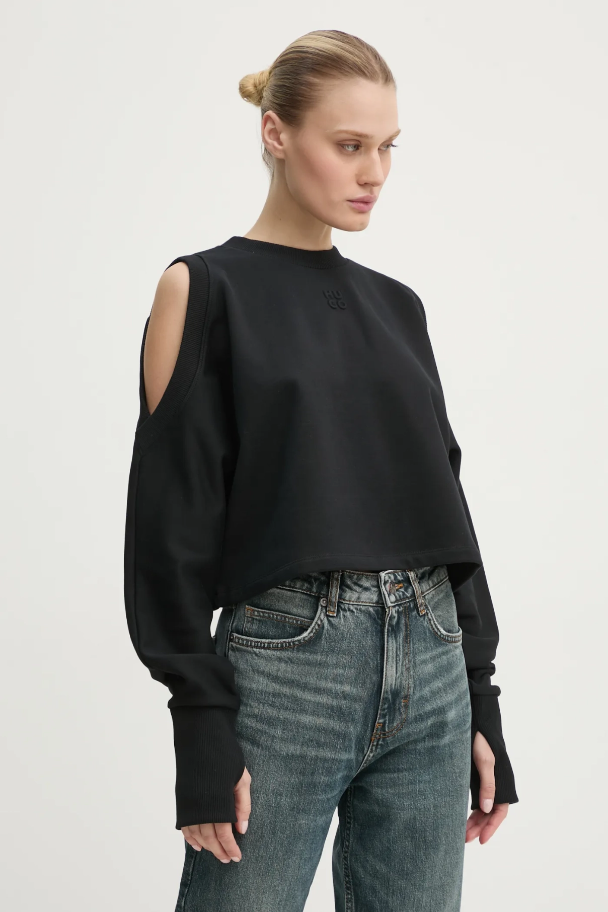 Хлопковая толстовка HUGO, черный
Хлопковая толстовка HUGO, черный